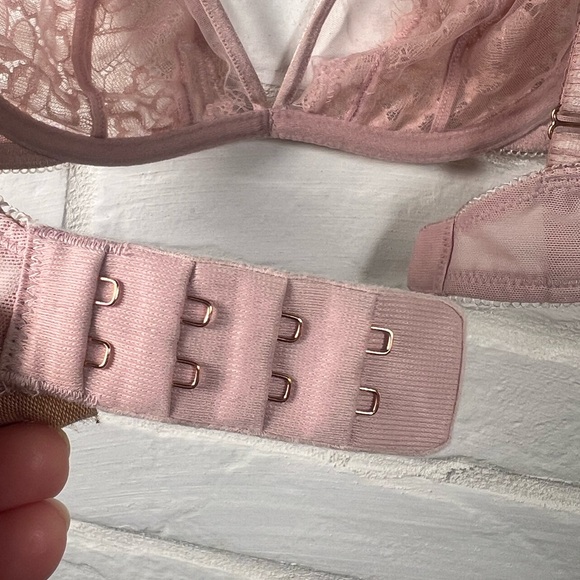 NWT Soma Breathtaking Unlined Lace Underwire Plunge Bra 32 B Adobe Rose #0388 - Picture 5 of 11
